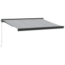  Uttrekkbar markise antrasitt og hvit 3x2,5 m stoff og aluminium 3216128