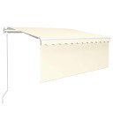vidaXL Automatisk markise rullegardin LED vindsensor 3x2,5 m kremhvit