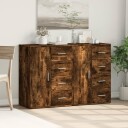  Skjenker 2 stk røkt eik 59x39x80 cm konstruert tre