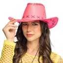 Boland Party Partners Cowboyhatt med Sømmer Neonrosa One size 01189