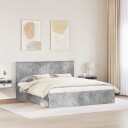  Sengestamme med hodegjerde Betong 180 x 200 cm Massiv furu