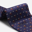 Ferner Jacobsen Tie Silk Wine Blue-Red Wine