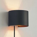 Arcchio Zuzana alu-vegglampe, rund, svart