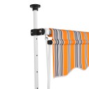 vidaXL Manuell uttrekkbar markise 400 cm gule og blå striper