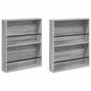vidaXL Magasinreol 2 pcs Grå Sonoma 60 x 12 x 70 cm Konstruert tre