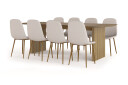 Bark Richeto Spisebord 240 cm eik + 8 stk Naira stol beige med eikeben   Natur/Beige