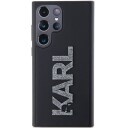 Karl Lagerfeld 3D Gummideksel med Glitterlogo for Samsung Galaxy S24 Ultra - Svart