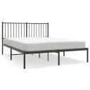 vidaXL Sengeramme i metall med hodegavl svart 135x190 cm