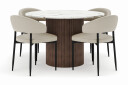 Andrarum Uppveda Rundt Spisebord 120 cm med 4 Sawako Stoler   Brun