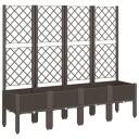 Plantekasse med espalier brun 160x40x142 cm PP