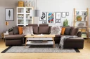 Crazy 5 seters Venstrevendt U formet X Large Sofa med Divan og Sjeselong i Stoff   Brun