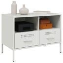  TV-benk hvit 68x39x43,5 cm kaldvalset stål 843052
