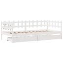  Dagseng med skuffer hvit 80x200 cm heltre furu