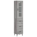 vidaXL Highboard grå sonoma 34,5x34x180 cm konstruert tre 8720845486778