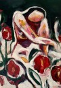 Woman Among Red Flowers Plakat / 30x40