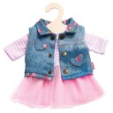 Heless Dukkeklær 28-35 cm Rosa Kjole m/ dongerivest