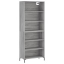 vidaXL Highboard grå sonoma 69,5x32,5x180 cm konstruert tre
