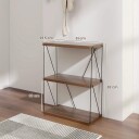 3 lags stående hylle med metallramme Industriell bokhylle oppbevaringsstativ 60 x 29,5 x 82 cm