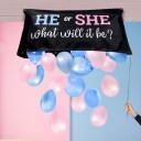 Gender Reveal Kit Drop Pose med Ballonger