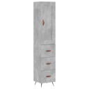vidaXL Highboard betonggrå 34,5x34x180 cm konstruert tre 8720845495954