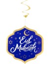 2 stk Eid Mubarak Gullfolierte Hengende Swirls Dekorasjoner 85 cm