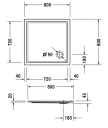 STARCK DUSJKANT 80X80CM FIRKANT