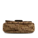 Fendi Zucca Wool Chain Midi Baguette Brown