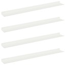 vidaXL Flytende hylle Veggmontert 4 pcs Hvit 80 x 9 x 2,5 cm Stål