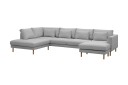 Florenz 4 seters Venstrevendt U formet Sofa med Divan og Sjeselong i Stoff   Lys grå