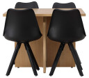 Venture Design Leo & Zeno spisegruppe Svart/natur 4 stoler & bord 100 x 100 cm