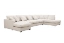 Rossita Lyx 6 seters venstrevendt U formet ekstra dyp sofa med divan og sjeselong i manchester   Naturhvit