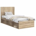  Sengramme med oppbevaring og hodegavl Sonoma eik 75 x 190 cm