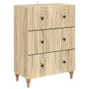 vidaXL Skuffeskap Sonoma eik 66 x 34,5 x 90 cm Konstruert tre