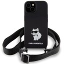 Karl Lagerfeld iPhone 15 Crossbody Silikon Deksel Choupette Svart