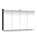 Macro Design Crown Speilskap Innfelt Belysning med 4 dør Svart / 120cm
