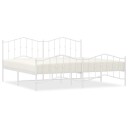 vidaXL Sengeramme i metall med hode- og fotgavl hvit 200x200 cm 8721012211728