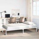  Sengeramme uten madrass sammenleggbar hvit 80x200 cm stål