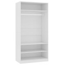 vidaXL Garderobeskap hvit 100x50x200 cm sponplate