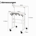 Justerbart sitte stå skrivebord med hjul – hvitt ergonomisk design