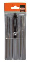 Bahco Nålfilsett, 6stk, Fil-sett, Flate mapper, Halvrund fil, Rund fil, Firkantet fil, Glatt kutt, 70 g, 16 cm