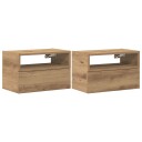  Veggmonterte nattbord 2 stk artisan eik 45x26x28,5 cm