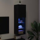 TV skap Svart 30.5 x 30 x 102 cm Konstruert tre