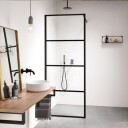 Sealskin Soho Dusjvegg A3 Walk-in H210cm Svart Matt / 90cm Klart Glass
