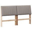  Polstret sengegavl Gråbrun 150 cm Massiv furu