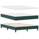  Box Spring Seng med Madrass Mørkegrønn 160x200 cm Fløyel
