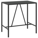 vidaXL Barbord med glassplate svart 110x70x110 cm polyrotting