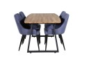 Venture Home Inca Spisegruppe 160 cm Rektangulær med 4 Plaza Stoler Sort