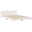  Sengeramme uten madrass hvit 140x190 cm heltre furu 8721102852169
