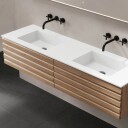 Linn Bad Corian Topplate Med Eir B(60-160)xh1,2xd46cm Hvit Matt 100cm