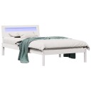  Sengestamme med LED  stripelys Hvit 75 x 190 cm Heltre furu